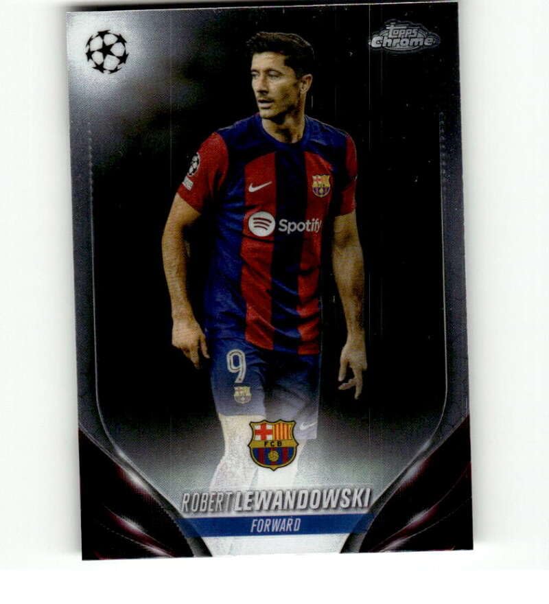2023-24 Topps Chrome UEFA #11 Robert Lewandowski FC Barcelona Club Competitions Soccer Trading Card