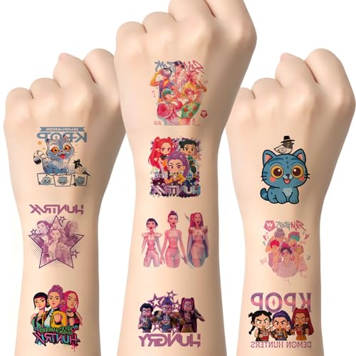 40 Fogli di Tatuaggi Temporanei Hunters per Bambini, Adesivi Decorativi Film Hunters, Regali di Compleanno per Bambine e Bambini, Premi Scolastici, Carnevale e Natale
