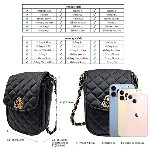 Phone Crossbody Bags for Women Small Vegan Leather Mini Shoulder Wallet Card Quilted Purse3