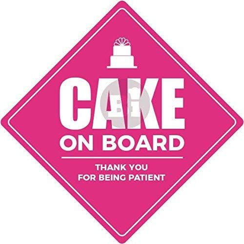 BAKING IT Cake on Board Car Sticker - durable vinyl (Diamond Shaped)