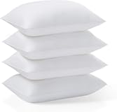Hotel Quality Bed Pillows for Sleeping,Premium 3D Plush Fiber-Reduces Neck Pain,Breathable Cooling Cover Skin-Friendly, Standard (Pack of 4), White 4 Count