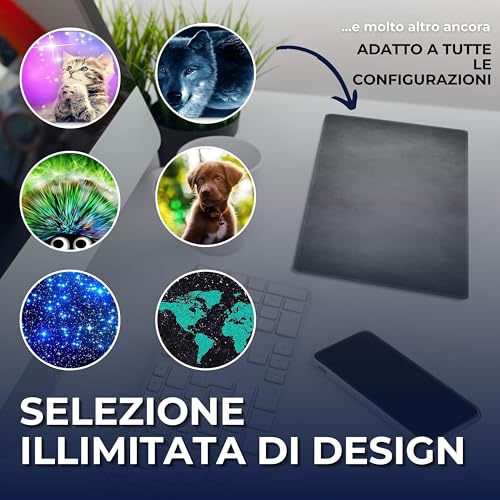 Tappetino Mouse 36 x 25 cm, Tigre, Bordo tagliato al laser, Durevoli, antiscivolo e silenzioso, gioco, ufficio, casa, lavabile, arrotolabile, Tappetini per il Gaming Mousepad - Mousepad - Immagine 2