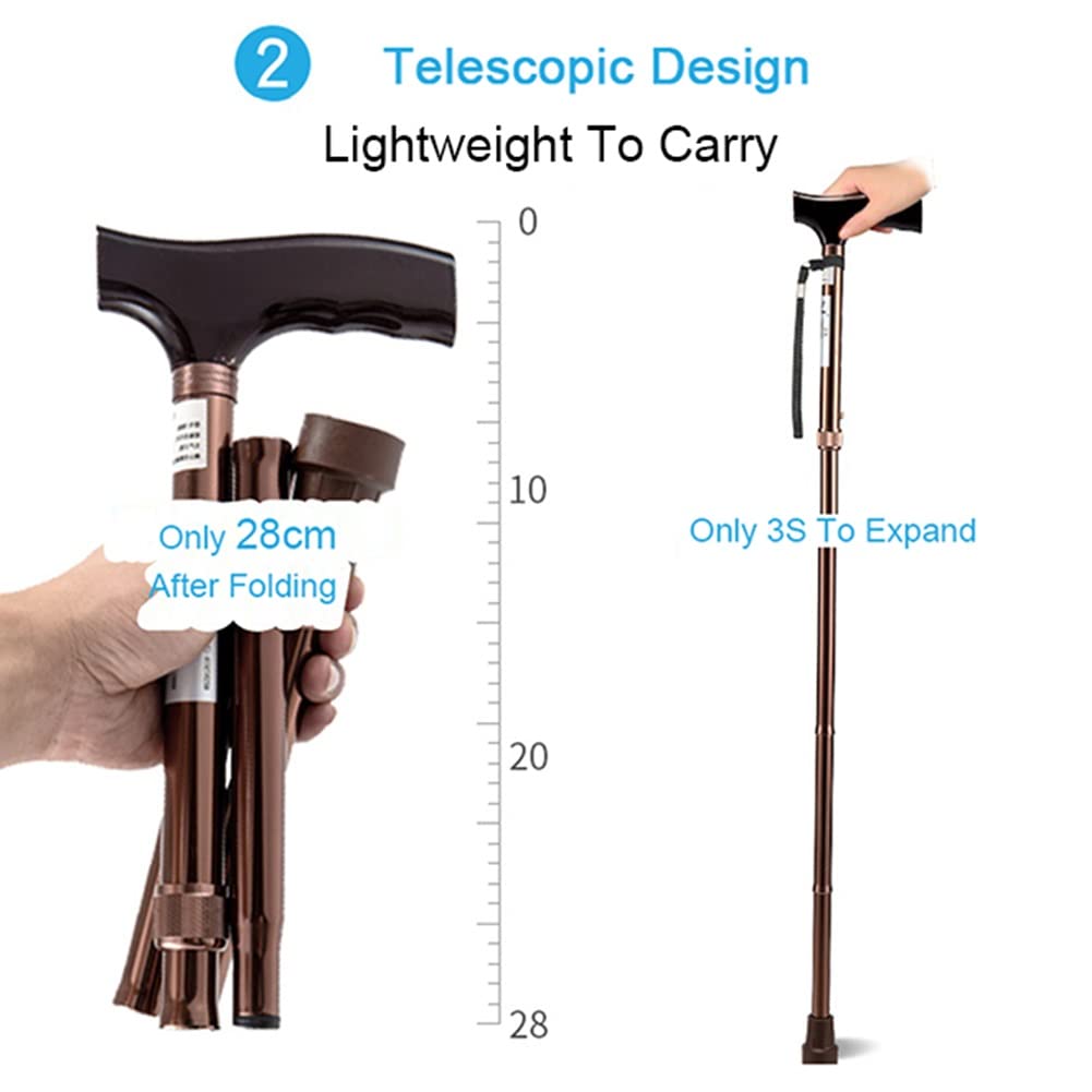 NGD Muletas Ortopédicas Plegable, Muleta de Codo de Aluminio Regulables con Agarres Ergonómicos y Correa para la Muñeca,para Adultos y Personas Mayores con Alturas de 155~175cm(Soporta hasta 100kg)