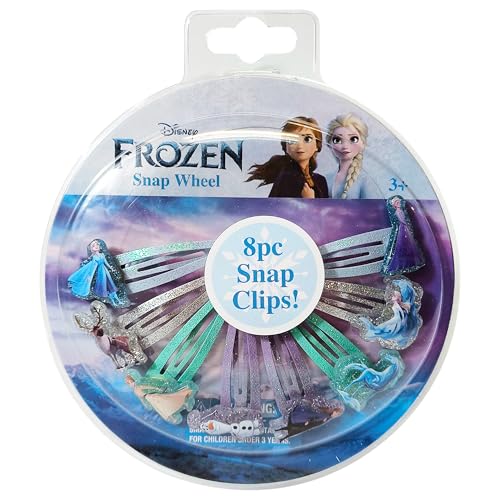 LUV HER Frozen Hair Clips for Girls Snap Clips 8 Pack Multi Color Ages 3+