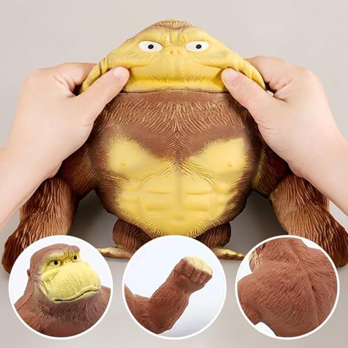 Mailfull Gorilla Stressabbau Spielzeug 14 x 15cm Anti Stress AFFE Toy Gummi Squishy Monkey Figuren Stretch-Spielzeug für Kinder und Erwachsene