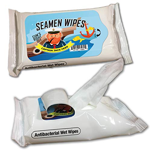 Captain Jack Hoff’s Seamen Wipes - Novelty Wet Wipes - Weird Gag Gifts For Men - Travel Size #TOP3