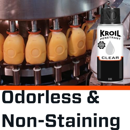 Kroil Clear Food Grade Penetrating Oil (Aerosol Spray-10oz Can-Single) | Odorless Non-Staining Industrial Rust Penetrant | NSF-H1 Registered, Kosher Certified (CKS102)