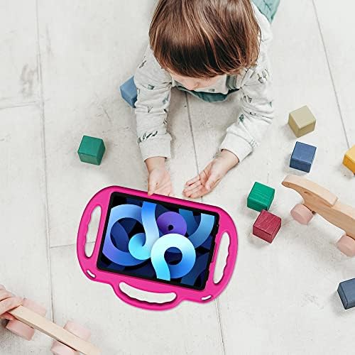 Surom Kids Case for iPad Air 5th Generation 2022/iPad Air 4th Generation 2020, 10.9" iPad Air 5/4 Shock Proof Handle Stand Case with Shoulder Strap for iPad Air 5th/4th Gen 10.9/iPad Pro 11, Rose Pink