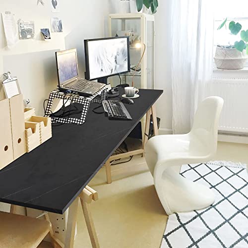 Kaboon Black Table Top 60 Inch, One-Piece Wood Desktop For Sit Stand Desk, Double Desks For Home Office, Rectangular Wood Countertop, 1 Inch Thick, 23.62" D X 59.1" W Could Atlas/Black Top Only #TOP1