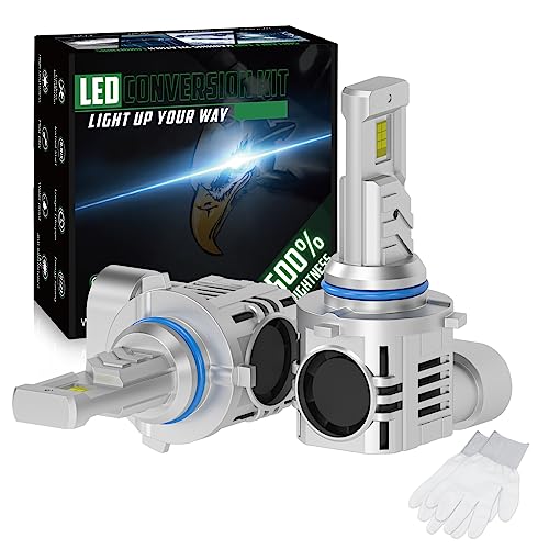 I LITTON Bombilla LED 9006 HB4 para faros delanteros con guantes, 72 W, 6500 K, xenón blanco, 12000 lm, extremadamente brillante, impermeable, haz HiLo de repuesto, actualización 9006 HB4 LED para