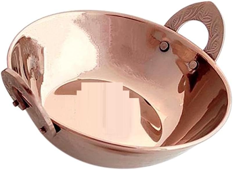 Steel Rose Gold Serving Set – 4 Pcs Hammered Design with 2 Kadhai & 2 Serving Spoons – Traditional Indian Tableware – Rose Gold-Finish Stainless Steel Cookware for Dining & Kitchen