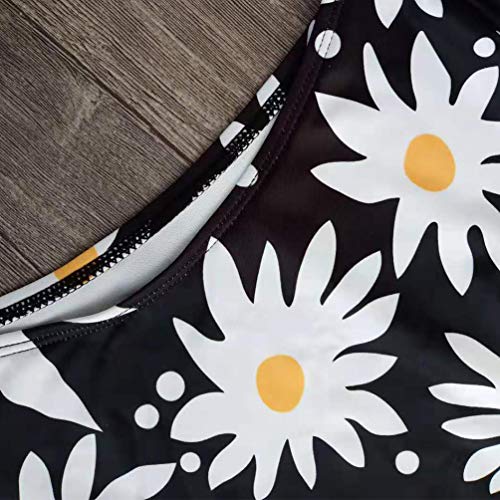 Maiô feminino floral de uma peça com controle de barriga e decote em U, costas nuas e cintura alta W