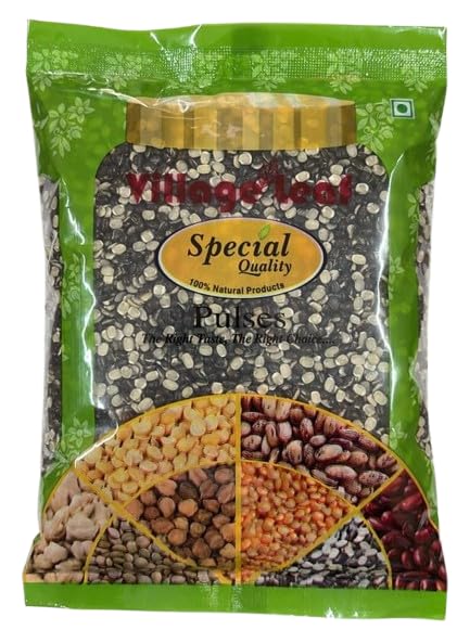 VL VILLAGE LEAF Natural Pulses for Cooking | Rich in Protein and Fiber | Fresh Unpolished Daal for Daily Use | Healthy Grocery Essentials | UNPOLISHED URAD CHILKA