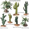 EOIVSH Desert Diorama Supplies with Cactus Kit and Model Palm Tree, Artificial Greenery Plant Cacti Decoration, Desert Diorama Project Sandbox Cake Topper Landscape Scene #2