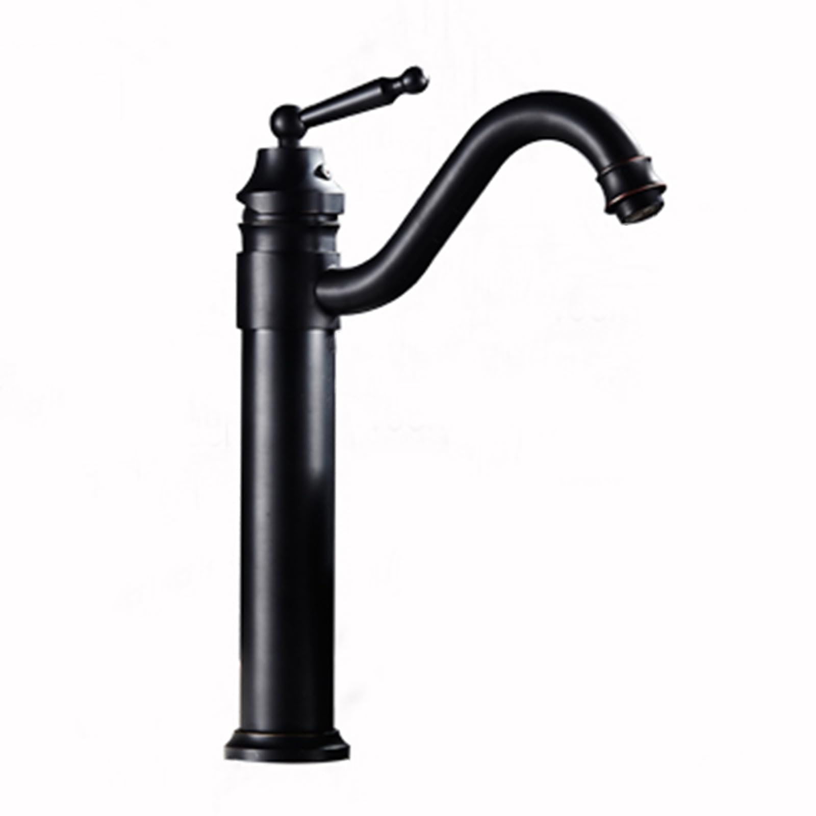 Retro-Badezimmer-Waschtischarmatur, hoch, Schwarz, Badezimmer-Waschtischarmatur, 1 Loch, antikes Messing, Mischbatterie für Badezimmer, G1/2-Schlauch für Badezimmer, Schwarz Retro Chaser of Light
