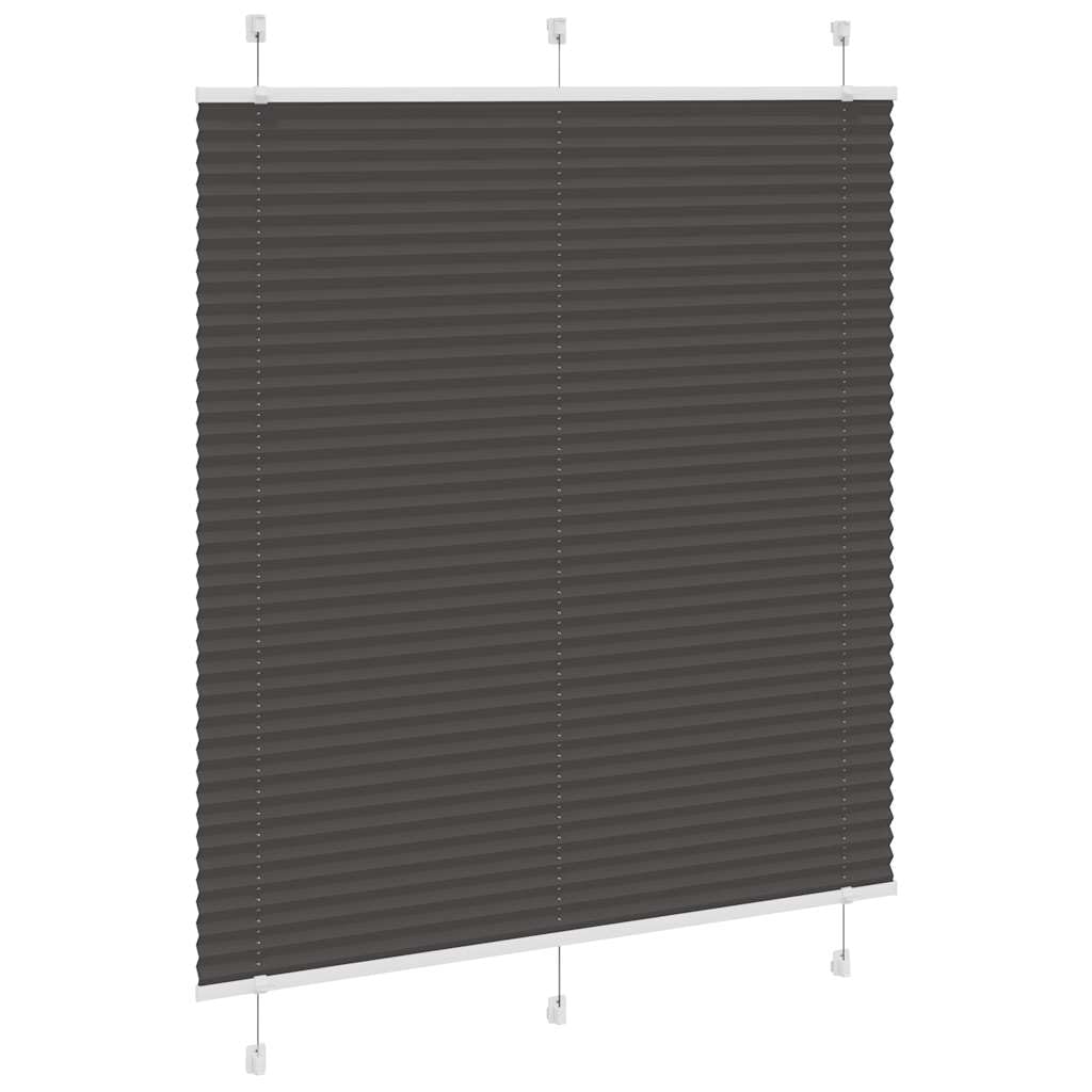 Store plissé Noir 115x100 cm Tissu Polyester Largeur 114,4 cm avec Montage sans perçage Store vénitien occultant tamisant pour fenêtre Baie vitrée Chambre Bureau