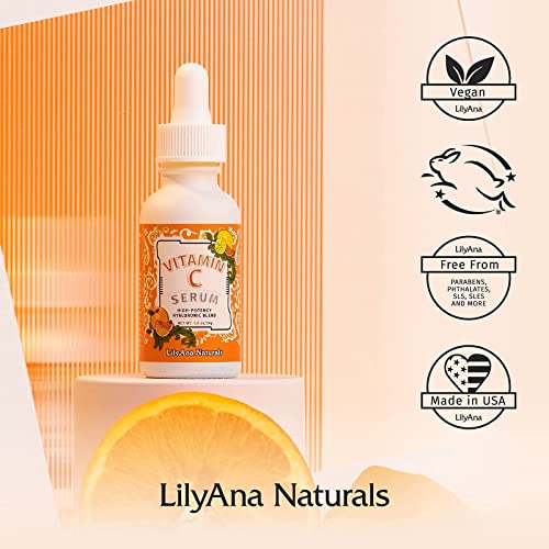 Lilyana Naturals Eye Cream 1.07 Oz And Vitamin C Serum 1 Oz Anti Aging Bundle - Face Serum Reduces Age Spots And Sun Damage And Under Eye Cream For Dark Circles And Puffiness #TOP5