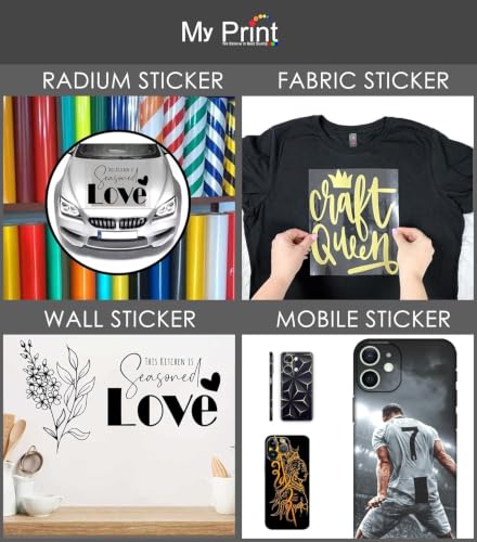 Image of MY PRINT | Radium STICKER CUTTING PLOTTER | Number Plate | Wall Sticker | HTV, PUFF, HD Vinyle Cutting | Heavy Duty Cutting plotter | Customise Work For Business Products | With STAND & Online Insatallation Guide