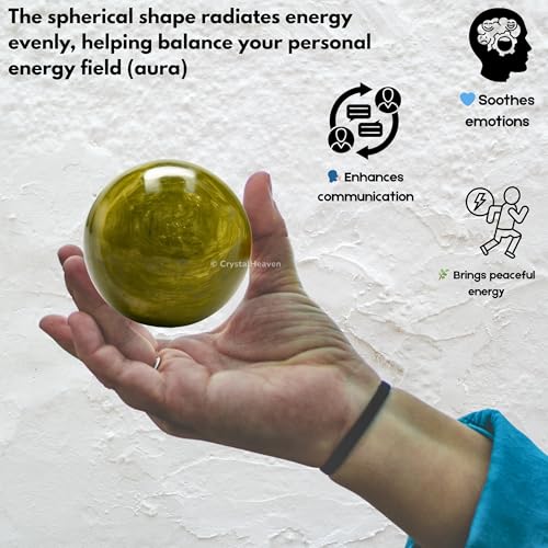 Image of Certified Vesuvianite Crystal Ball for Meditation - Premium Crystal Vastu Items for Home and Feng Shui Items for Good Luck - Ideal for Pooja Supplies and Spiritual Practices (2 inch Inch)