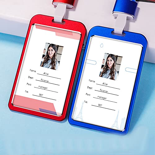 Id Badge Holder With Retractable Lanyard, Easy Swipe Premium Aluminium Alloy Id Card Holder With 2 Card Slots For Work Id, School Id, Metro Card And Access Card-Alloy-Silver #TOP3