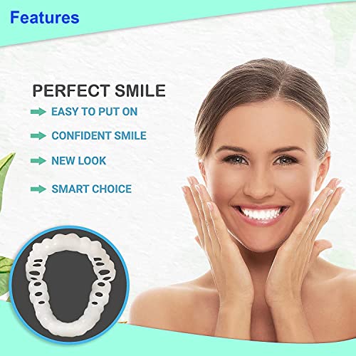 Temporary Trim，Snap On Veneers For Men And Women-Perfect Natural Shade Temporary Teethwomen And Men, Dental For Temporary Tooth 2Pcs Repair #TOP3