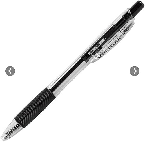 Miniatura 2 de Clip Click Bolígrafos retráctiles, tinta negra, 0.039 in, juego de 8