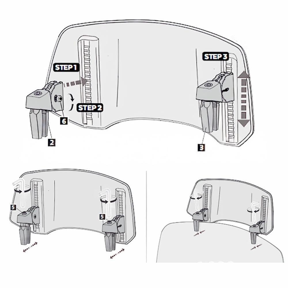 Estensione per Parabrezza per Moto per BMW F 850 GS F850G ADV F750GS F850 GS F 750 GS, Deflettore Antivento per Parabrezza Moto Parabrezza Moto Deflettore Spoiler Aria Regolabile A Clip