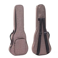 Simple Linen 10MM Classic Thick Durable Ukulele Case Bag with Large Storage (21in, Brown) - Les Beatles, Paul McCartney, John Lennon, RIngo Starr, George Harrison