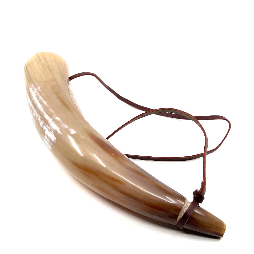 HORNCRAFT Bugle en corne de bœuf | Corne de guerre viking | Trompette sonore de combat | 33 cm | clairon poli léger | Chasse de style trompette | Parfait pour la reconstitution
