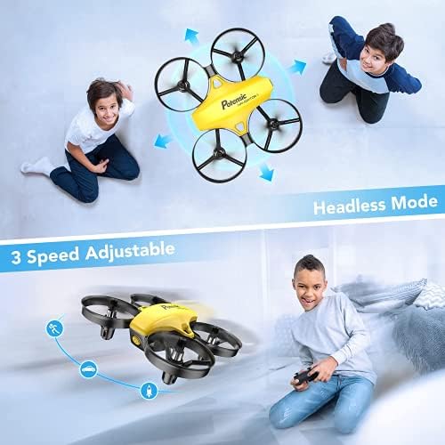 Potensic A20 Mini Drone for Kids, with 3 Batteries, Remote Control Quadcopter with, Auto Hovering, Headless Mode, Easy to Fly, Toys for kids, Yellow