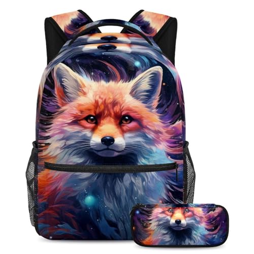 Cartable tendance animaux étoilés résistant pour adolescents avec trousse