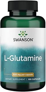 Swanson, L-Glutamine, 500mg, 100 Capsules, Amino Acid, High Dose, Lab-Tested, Soy Free, Gluten Free, Non-GMO