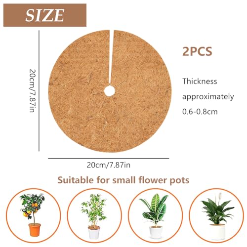 Kokosmatte Winterschutz,Kokos-Mulchscheibe,Kokosscheibe,Kokosmatten,Durchmesser Kokosmatte,Kokos Pflanzenschutz,Rund Kokosmatte Winterschutz,für Kübelpflanzen im Garten Gegen die Kälte,Ø20cm,2 Stück – Bild 3