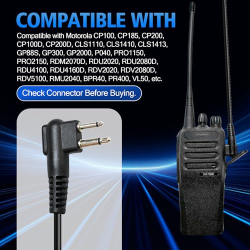 Auriculares de 2 pines Motorola WODASEN con micro de brazo PTT y orejera unica 2