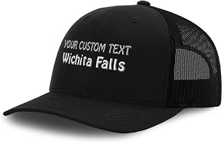 Custom Mesh Cap Embroidered Texas Wichita Falls Tx Tex. Texan Lone Star Trucker Hats for Men & Women