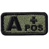 EmbTao Type A Positive Tactical Blood Type Fastener Hook&Loop Patch - Green & Black - 2'x1'