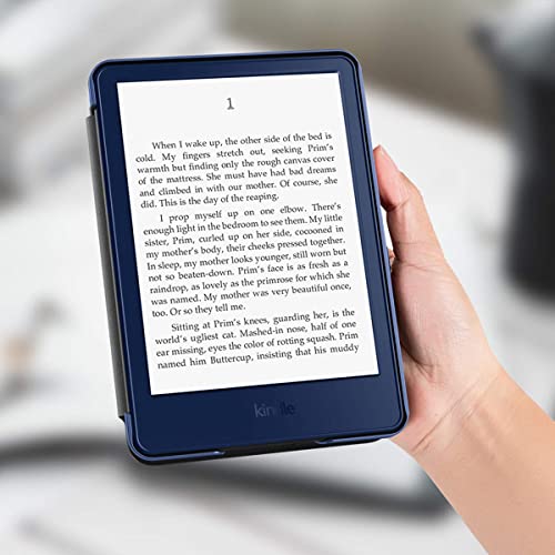 WB Capa Kindle 11ª Geração Silicone Flexível e Sensor Magnético Origami Tecido Azul (Não compatível