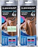 SET: 2 Packungen (8 Streifen) Kinesiology Tape Schultern und Nacken von Dunlop Elastisches Kinesiologische Kinesiologie + gratis Glück Aufkleber