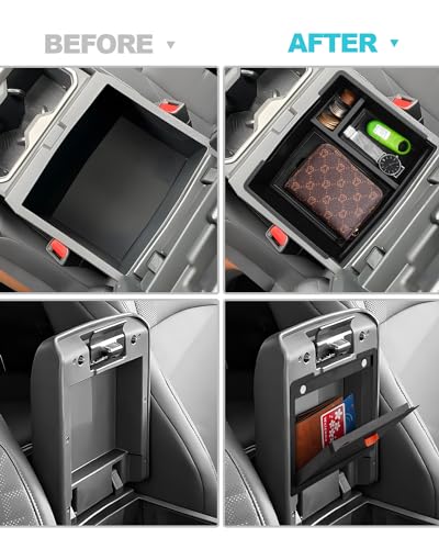 Image of CDEFG 2Pcs for 2024 2025 2026 Toyota Tacoma Center Console Organizer Tray | for Toyota 2024 2025 2026 Tacoma Accessories Middle Console Organizer Armrest Compartment Storage Box