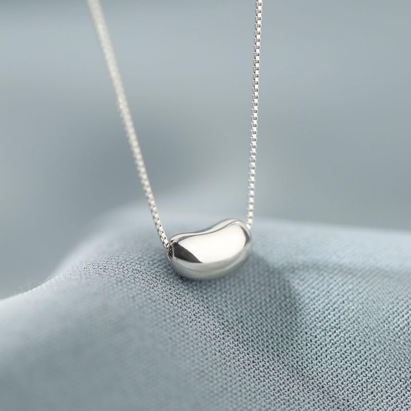925 Sterling Silver Women’s Acacia Bean Collarbone Necklace Minimalist Bean Bean Pendant, Elegant Dainty Chain, Versatile Daily Wear Jewelry & Thoughtful Gift - Image 3