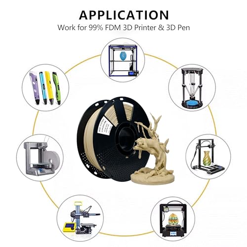 Image of iBOSS Matte PLA+ 3D Printer Filament 1.75mm, Matte Surface & Low Warping Filament 1kg Spool (2.2 lbs), Accuracy + /- 0.02 mm, Fit Most FDM Printers (Matte Light Brown)