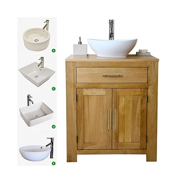 Free Standing Solid Oak Vanity Unit with Choice of Basin.