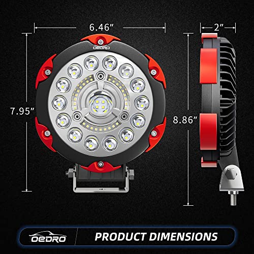 Image of OEDRO 7 Inch 135W Round LED Offroad Lights, 2PCS 15300LM Spot Flood Combo Light Pods Bumper Driving Lamp Fit for Boat, Jeep, Truck, ATV, SUV, UTV, Pickup, Motorcycle