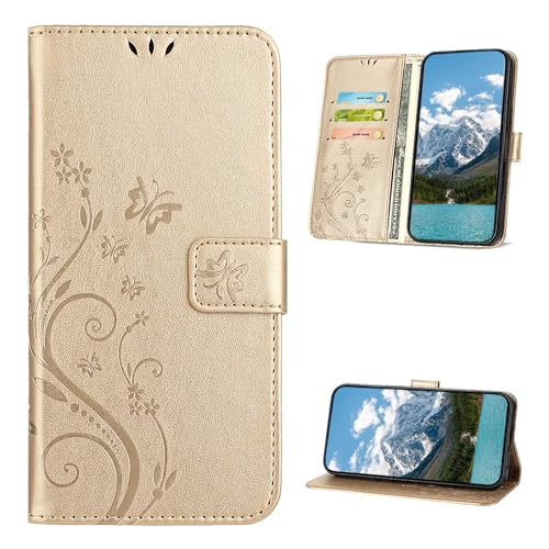 XINQCASE Coque pour Samsung Galaxy Note 10 Lite, Etui Protection Housse en Cuir PU [Slot de Carte], Étui à Rabat Portefeuille Flip Case pour Samsung Note 10 Lite, Or