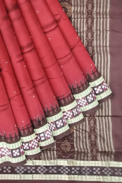 Image of Handmade Pure Bomkai Silk Saree Khandua Natural Silk Ikkat Saree For Women /Ethnic Wear /Traditonal Saree /Handloom Saree With Regular Fit Blouse Piece