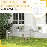 PawHut Freilaufgehege Welpenauslauf Welpenzaun Laufstall Welpengitter für Tiere 8-teilig B63 x H60 cm