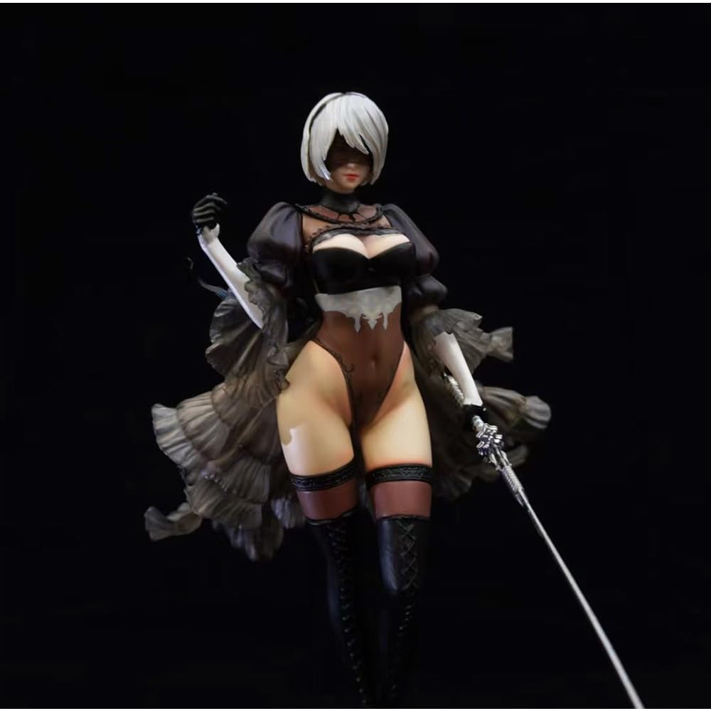Zhongkaihua Figurka 2B czarna suknia ślubna wersja nr 2 typ B figurka 32 cm anime PCW model dekoracja ozdoba prezent urodzinowy dla fanów (akcesoria wymienne)