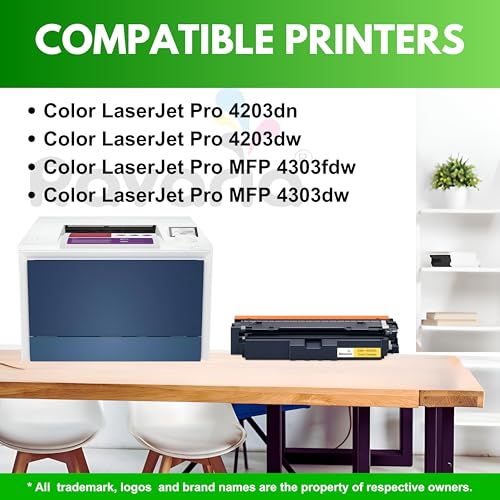 Image of 230A Compatible Toner Cartridges (with New Chip) for HP W2302A Replacement for HP Color Pro 4203dn 4203dw 4303dw 4303fdw Printer (230A Toner Yellow (W2302A)
