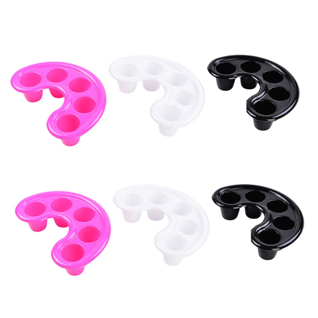 PartyKindom Diy Manicure Set 6pcs 5-hole Nail Soaking Bowls for Nail Treatment Soak off Cuticle Care