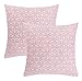 Decoratea Fundas Cojines 60x60 - Fundas de Cojín Decorativo Jacquard (Set de 2) para Sofá, Cama, Terraza, Salón. Fundas de Almohada Cuadradas, Suaves y Modernas (Hojas Rojas)